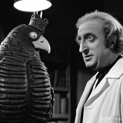 Mel Brooks 코미디 영화 감독과 배우 - **Prompt 1: "Young Frankenstein" Homage**
    A highly detailed, cinematic still in black and white,...